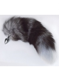 Серебристая анальная пробка с пушистым хвостом - Sitabella - купить с доставкой в Кисловодске