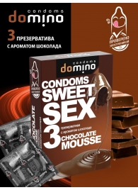 Презервативы для орального секса DOMINO Sweet Sex с ароматом шоколадного мусса - 3 шт. - Domino - купить с доставкой в Кисловодске