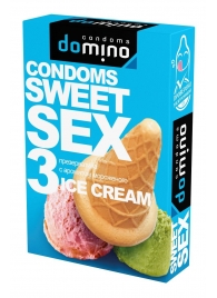 Презервативы для орального секса DOMINO Sweet Sex с ароматом мороженого - 3 шт. - Domino - купить с доставкой в Кисловодске