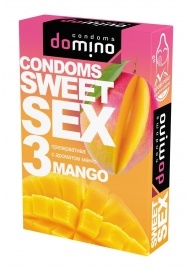 Презервативы для орального секса DOMINO Sweet Sex с ароматом манго - 3 шт. - Domino - купить с доставкой в Кисловодске