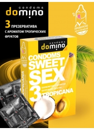 Презервативы для орального секса DOMINO Sweet Sex с ароматом тропических фруктов - 3 шт. - Domino - купить с доставкой в Кисловодске