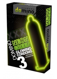 Презервативы DOMINO Neon Green со светящимся в темноте кончиком - 3 шт. - Domino - купить с доставкой в Кисловодске