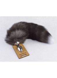 Серебристая анальная пробка с пушистым хвостиком - Sitabella - купить с доставкой в Кисловодске