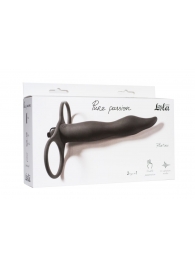 Черная вибронасадка для двойного проникновения Flirtini - 15,9 см. - Lola Games - купить с доставкой в Кисловодске