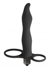 Черная вибронасадка для двойного проникновения Flirtini - 15,9 см. - Lola Games - купить с доставкой в Кисловодске