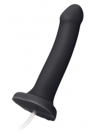 Черный фаллос с имитацией эякуляции Silicon Cum Dildo L - 19,6 см. - Strap-on-me - купить с доставкой в Кисловодске
