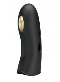 Черная вибронасадка на палец с электростимуляцией Marico - Baile - купить с доставкой в Кисловодске