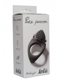 Черное эрекционное виброкольцо Pure Passion Midnight - Lola Games - в Кисловодске купить с доставкой