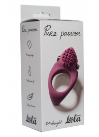 Бордовое эрекционное виброкольцо Pure Passion Midnight - Lola Games - в Кисловодске купить с доставкой