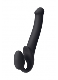 Черный безремневой страпон Silicone Bendable Strap-On M - Strap-on-me - купить с доставкой в Кисловодске