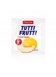 Пробник гель-смазки Tutti-frutti со вкусом сочной дыни - 4 гр. - Биоритм - купить с доставкой в Кисловодске