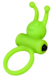 Зеленое эрекционное виброкольцо на пенис Cock Ring - A-toys - в Кисловодске купить с доставкой