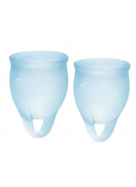 Набор голубых менструальных чаш Feel confident Menstrual Cup - Satisfyer - купить с доставкой в Кисловодске