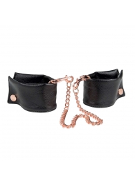 Черные мягкие наручники Entice French Cuffs с цепью - California Exotic Novelties - купить с доставкой в Кисловодске