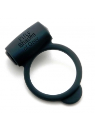 Темно-серое эрекционное кольцо Vibrating Love Ring с вибрацией - Fifty Shades of Grey - в Кисловодске купить с доставкой