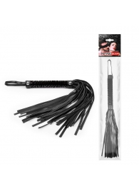 Черная гладкая плеть-флоггер с ручкой - 40 см. - Notabu - купить с доставкой в Кисловодске