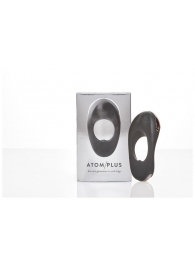 Черное эрекционное виброкольцо с двумя виброэлементами ATOM PLUS - Hot Octopuss - в Кисловодске купить с доставкой