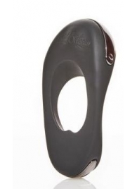 Черное эрекционное виброкольцо с двумя виброэлементами ATOM PLUS - Hot Octopuss - в Кисловодске купить с доставкой