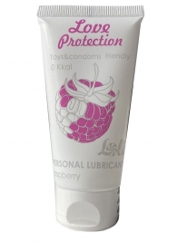Лубрикант на водной основе с ароматом малины Love Protection Raspberry - 50 мл. - Lola Games - купить с доставкой в Кисловодске