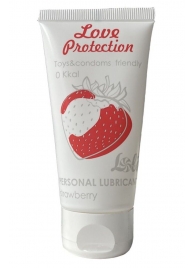 Лубрикант на водной основе с ароматом малины Love Protection Strawberry - 50 мл. - Lola Games - купить с доставкой в Кисловодске