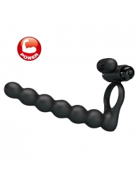 Черная насадка для двойной стимуляции Hercules Penis Sheath III - 15,3 см. - Baile - купить с доставкой в Кисловодске