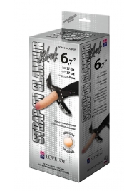 Пояс-трусики с насадкой Glamour - 17 см. - LOVETOY (А-Полимер) - купить с доставкой в Кисловодске