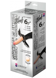 Пояс-трусики с насадкой Glamour - 17 см. - LOVETOY (А-Полимер) - купить с доставкой в Кисловодске