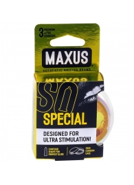 Презервативы с точками и рёбрами в пластиковом кейсе MAXUS Special - 3 шт. - Maxus - купить с доставкой в Кисловодске