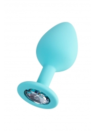 Мятная анальная втулка Brilliant с прозрачным кристаллом - 8 см. - ToyFa - купить с доставкой в Кисловодске