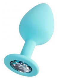 Мятная анальная втулка Brilliant с прозрачным кристаллом - 8 см. - ToyFa - купить с доставкой в Кисловодске