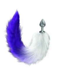 Серебристая анальная пробка с фиолетовым хвостом Galaxy - Lola Games - купить с доставкой в Кисловодске