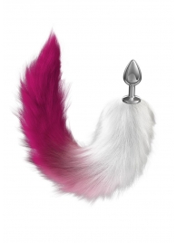 Серебристая анальная пробка с розовым хвостом Starlit - Lola Games - купить с доставкой в Кисловодске
