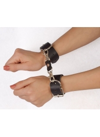 Чёрные наручники  Новичок  на карабинах - Sitabella - купить с доставкой в Кисловодске