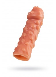 Телесная, покрытая пузырьками насадка на член - 16,5 см. - KOKOS - в Кисловодске купить с доставкой