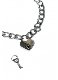 Серебристый ошейник Embrace с ключиком - Lola Games - купить с доставкой в Кисловодске