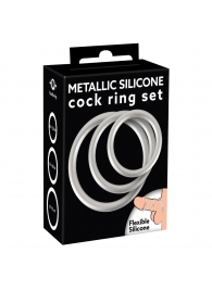 Набор из 3 эрекционных колец под металл Metallic Silicone Cock Ring Set - Orion - в Кисловодске купить с доставкой