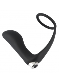 Черное эрекционное кольцо с анальной вибропробкой Vibrating Ring   Plug - Orion - в Кисловодске купить с доставкой