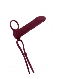 Бордовая вибронасадка для двойного проникновения Rori - 17 см. - Lola Games - купить с доставкой в Кисловодске