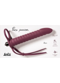 Бордовая вибронасадка для двойного проникновения Rori - 17 см. - Lola Games - купить с доставкой в Кисловодске