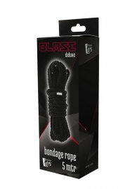 Черная веревка для шибари DELUXE BONDAGE ROPE - 5 м. - Dream Toys - купить с доставкой в Кисловодске