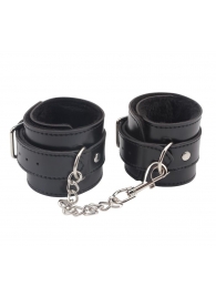 Черные оковы на ноги Obey Me Leather Ankle Cuffs - Chisa - купить с доставкой в Кисловодске