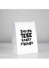 Подарочный пакет  Завтра тебе будет стыдно  - 30 х 24 см. - UPAK LAND - купить с доставкой в Кисловодске
