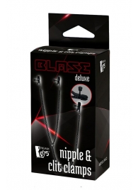 Черные зажимы на соски и клитор на цепочке DELUXE NIPPLE   CLIT CLAMPS - Dream Toys - купить с доставкой в Кисловодске