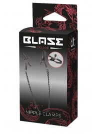 Черные зажимы на соски на цепочке BLAZE DELUXE NIPPLE CLAMPS - Dream Toys - купить с доставкой в Кисловодске