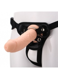 Черные трусики с телесной насадкой STRAP ON REAL DILDO - 21 см. - Dream Toys - купить с доставкой в Кисловодске