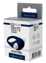 Гладкое синее эрекционное виброкольцо STIMU RING - Dream Toys - в Кисловодске купить с доставкой