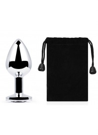 Серебристая анальная пробка с прозрачным стразом - 7,2 см. - Anal Jewelry Plug - купить с доставкой в Кисловодске