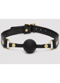 Черный кляп-шар Bound to You Faux Leather Ball Gag - Fifty Shades of Grey - купить с доставкой в Кисловодске