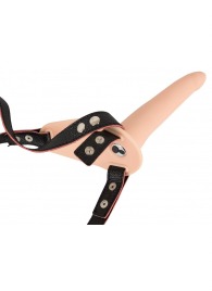 Телесный поясной страпон с вибрацией Vibrating Strap-On - 15,7 см. - Orion - купить с доставкой в Кисловодске