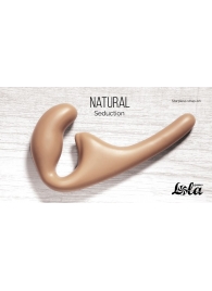 Бежевый безремневой страпон Seduction - 20,5 см. - Lola Games - купить с доставкой в Кисловодске